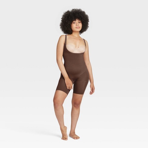 ASSETS by SPANX Women's Remarkable Results All-In-One Body Slimmer -  Chestnut Brown L