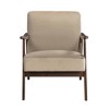 Velvet Upholstered Mid-Century Modern Accent Chair with Attached Cushions, High-Resiliency Foam and Solid Wood Frame - 3 of 4