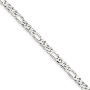 Black Bow Jewelry 4.5mm Sterling Silver, Solid Figaro Chain Bracelet - 1 of 4