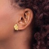 Black Bow Jewelry 14mm Diamond Cut Plumeria French Wire Earrings in 14k Yellow Gold - 3 of 4