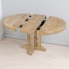5-Piece Farmhouse Dining Table Set with Extendable Round Table, 4 Upholstered Chairs, MDF & Rubber Wood Frame, Modern Kitchen Set for Dining Room - 4 of 4