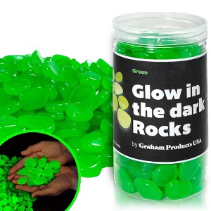 Graham Products Products 190 Pieces Glow in the Dark Rocks | Indoor & Outdoor Use - Garden, Fish Tank Pebbles - Green - 1 of 4