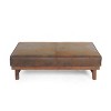 Hillman Modern Microfiber Cocktail Ottoman with Wood Frame - Christopher Knight Home - 2 of 4