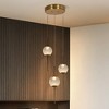 LNC Cenlindes Modern Luxury Cluster Integrated LED Glass Chandelier,Gold,4.5in/12in/14in - 2 of 4