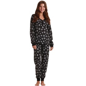 #followme Buffalo Plaid 2 Piece Thermal Pajama Set for Women -Jogger Winter Christmas PJs - 1 of 3