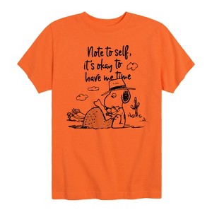 Boys' - Peanuts - Spike Note To Self It's Okay To Have Me Time Short Sleeve Graphic T-Shirt - 1 of 4
