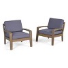 Christopher Knight Home Parma Outdoor Acacia Wood Club Chairs with Water-Resistant Cushions (Set of 2) - 2 of 4