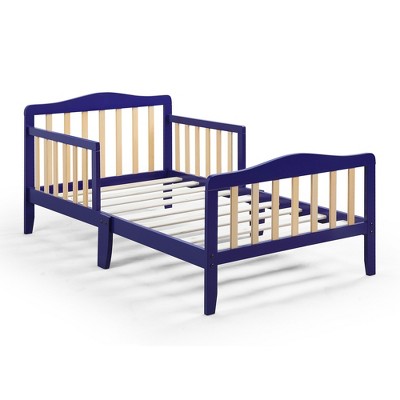 Infurnic Beds, Toddler Single Bed with Safety Guardrails and Headboard, Low To Floor Design for Toddler Children, Blue, 70"*36"*27"