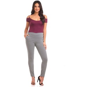 Rekucci Women’s Pull-On Skinny Work Pants – Tummy Control, Stretch Legging Fit with Zip Pockets for Office & Casual - 1 of 4