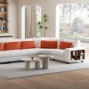 142.00"Modular Sectional L-shaped Sofa with Armrest Wooden Frame Locker, Stylish and Comfortable , Cream Style, Beige - 3 of 4