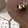 Spassway Round Oak Wood Dining Table with Cross Legs Modern Kitchen Table with Solid Wood Legs for Seats 4-5 - 3 of 4