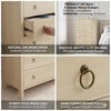 Tall Dresser, Vertical Storage Chest with Gold Ring Pulls, Mid-Century Modern Organizer Cabinet for Bedroom, Living Room - 4 of 4