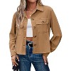 Zeagoo Womens Fashion Cropped Corduroy Shackets Button Down Jackets Tops Fall Trendy Lightweight Long Sleeve Shirts - 2 of 4