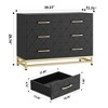 Dresser for Bedroom with 6 Drawer Double Dressers, Modern Wooden Dresser Chest, Beside Table - 3 of 4