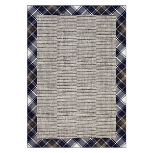 Modern Bordered Living Room Bedroom Area Rugs, Washable Soft Non Slip Throw Carpet for Dining Room, Foldable Thin Mat - 1 of 4