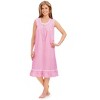 Collections Etc Comfortable Sleeveless Seersucker Lace Trim Cotton Nightgown - 2 of 3