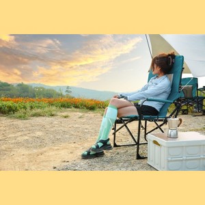 Okak Heavy Duty Camping Chairs with Side Table and Pocket, Portable Folding Chair with Breathable Surface, Hunting Chair for Beach, Fishing - 1 of 4