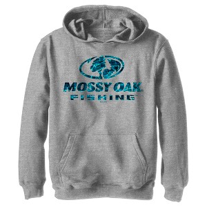 Boy's Mossy Oak Blue Water Fishing Logo Pull Over Hoodie - 1 of 4