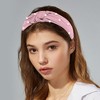 Unique Bargains Women's Satin Knotted Pearl Headband 1.1 Inch Wide 3 Pcs - 2 of 4