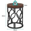 FONTOI 20'' Round End Table, Modern Accent Side Table with O-Shaped Base for Living Room, Bedroom, Brown&Black, 19.69"*25.59"*19.69" - 3 of 4