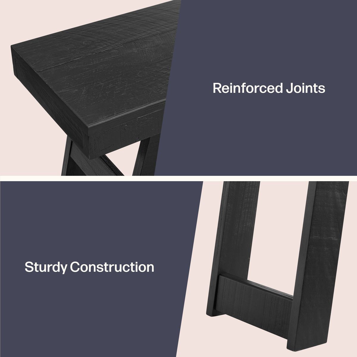 Alaterre Furniture Lawas Solid Wood Console Table - 36 Inch Modern Farmhouse Small Entryway Table - thumbnail 5