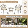 SKONYON 3-Piece Outdoor Leisure Set – Rattan Patio Chairs with Tempered Glass Table - 3 of 4