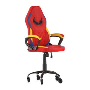 Flash Furniture Stone Ergonomic Office Computer Chair - Adjustable Red & Yellow Designer Gaming Chair - 360° Swivel - Transparent Roller Wheels - 1 of 4