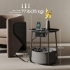 LEDREM Side Table with Charging Station Drink Table Bedside Table Nightstand End Table Night Stand Round Small Table - 4 of 4