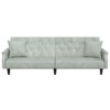 vidaXL Sofa Bed with Armrests Light Gray Velvet - 4 of 4