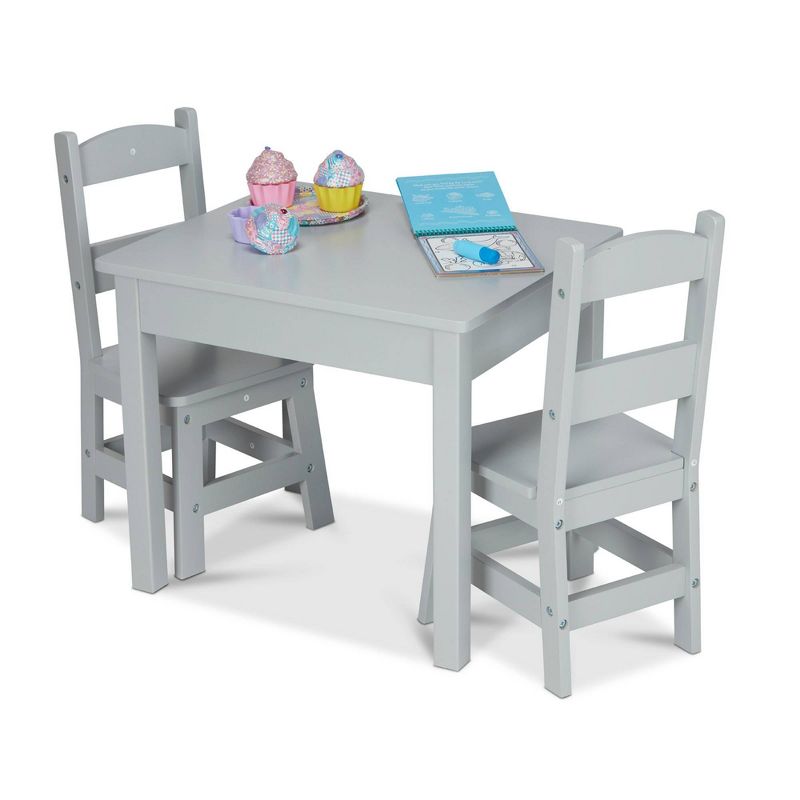 Melissa &#38; Doug Wooden Table &#38; Chairs - Gray, 4 of 7