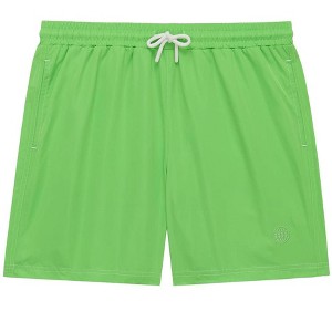 Future Planet Boys Kids Premium Designer Azure Fast-Dry 7" Swim Trunks Lime Green - 1 of 4