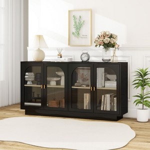 Okak Modern Storage Cabinet, Sideboard Buffet with 2 Acrylic Doors, Console Table for Kitchen Living Room Entryway Study - 1 of 4