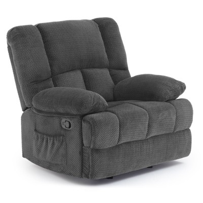 CAVINAS Recliner Sofa Chair with Side Pocket and Long Foot Rest,Adjustable Single Sofa with Soft Cushion Seat,Recliner Couch for Living Room