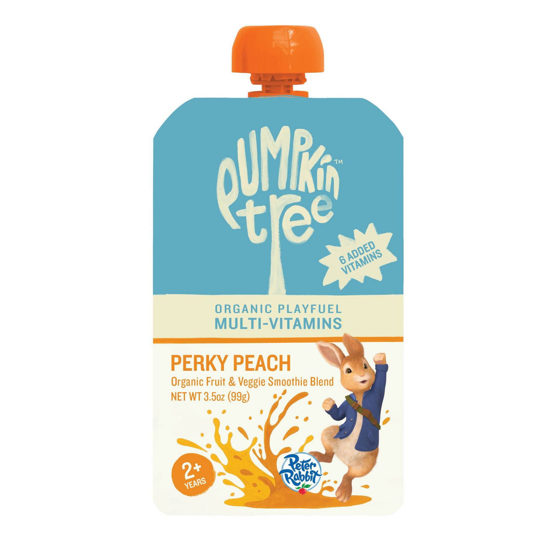 Peter Rabbit Organics Pumpkin Tree Organic PlayFuel Multi-Vitamin Perky Peach Pouch - 3.5oz
