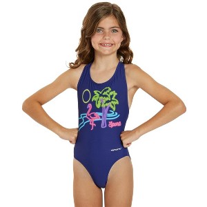 Sporti Miami Vibes Wide Strap Cross Back One Piece Swimsuit Youth (22-28) - 1 of 4