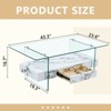 FONTOI Two-Tier Coffee Table with Tempered Glass Legs&Anti - slip Pads, Side Table, Transparent&White, 23.6"*16.7"*43.3" - 3 of 4