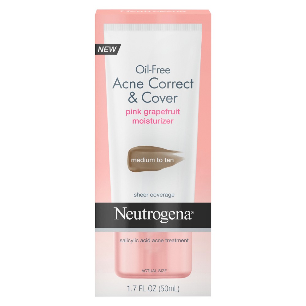 UPC 070501110614 product image for Neutrogena Oil-Free Acne Correct & Cover Pink Grapefruit Moisturizer Medium to T | upcitemdb.com