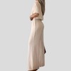 Women Set with Button-Down Top & Elastic Waist – Short Sleeve, Wide Leg, Polyester-Cotton Blend Cherie Code - 3 of 4