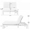 VisioGear 5-Position Adjustable Backrest Double Chaise Lounge, Outdoor Chaise Lounge with Cushion and Folding Side Trays, Gray, 69.3"*76"*39.7" - 3 of 4