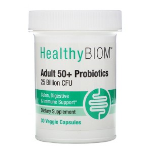 HealthyBiom Adult 50+ Probiotics, 25 Billion CFU, 30 Veggie Capsules - 1 of 3