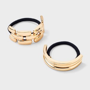 Textured Pony Cuff Hair Twister 2pc - A New Day™ Gold - 1 of 3