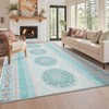 Washable Vintage Farmhouse Area Rugs with Floral Print for Bedroom Living Room, Soft Non Slip Retro Accent Throw Carpet for Home Office - 3 of 4