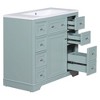NicBex 36'' Bathroom Storage Cabinet with Sink, Bathroom Vanity, 6 Spacious Drawers and 1 Two-tier Cabinet for Bathroom, Green - 4 of 4