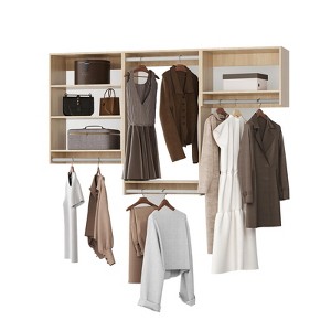 Closet Organizer System with Hanging Shelving , Wood Tower Closet Storage for Walk In Closets - 1 of 4