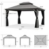 PURPLE LEAF Outdoor Hardtop Gazebo with Double Roof Metal Gazebo,Light Gray - 2 of 4
