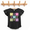Simply Sage Market Checkered Bunny Outline Coquette Flutter Sleeve Tee - 3 of 4