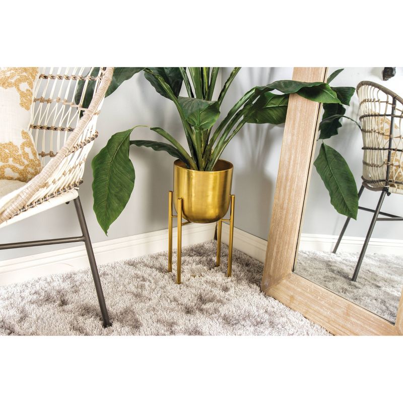 Set of 2 11&#34; x 11&#34; x 22&#34;/10&#34; x 10&#34; x 19&#34; Planters with Stand Gold - CosmoLiving by Cosmopolitan, 3 of 21