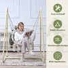 Boho Style Handmade Macrame Hanging Swing Chair with Stand, Hammock Chair for Indoor & Outdoor Relaxation - 4 of 4