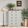 ORRD Farmhouse Style Bedroom 5 Drawer Dresser, 31.5'' Wooden Chest of Drawers with Metal Handles for Living Room, Hallway, Closet (Gray) - 2 of 4