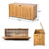 76 Gallon Acacia Wood Outdoor Storage Deck Box with Hydraulic Lift-Top Lid and Slatted Panel Design for Patio Use-Cuddlewood - 4 of 4
